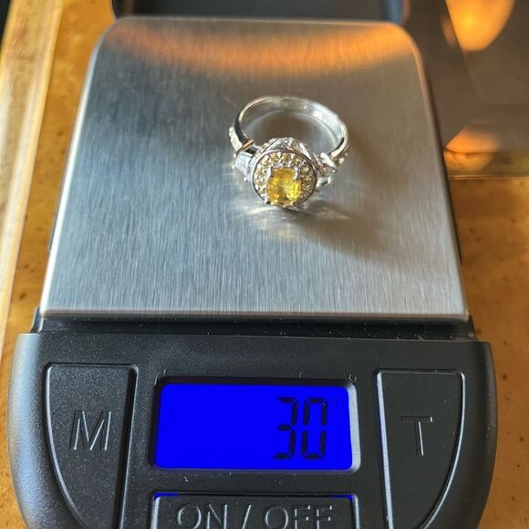 Natural Yellow Sapphire Sterling Silver Ring Size 5 - Picture 5 of 9